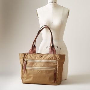 Frye ‘Ivy’ Nylon/Leather Tote in Tan